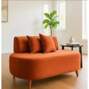 Ver imagem 2 de Sofa 02 Lugares Tecido Boucle 02 Almofadas para Sala Estar Visammer