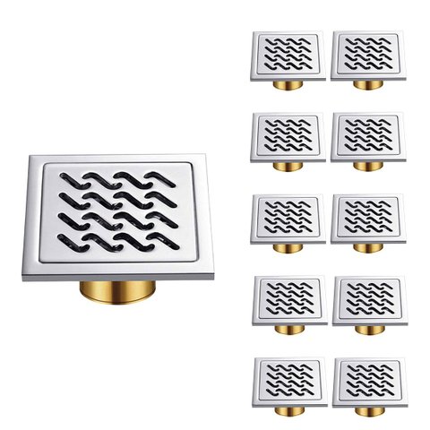 Ralo Inox 10x10 Banheiro Lavabo Kit 10 Uni Anti Odor Anti Inseto Duravel Resistente Seguro Higienico