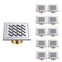 Ver imagem 1 de Ralo Inox 10x10 Banheiro Lavabo Kit 10 Uni Anti Odor Anti Inseto Duravel Resistente Seguro Higienico