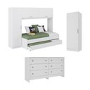Ver imagem 2 de Quarto Infantil Modulado Bicama com Guarda-Roupa/Cômoda/Sapateira Pulse Multimóveis MP4856 Branco
