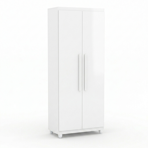 Armário Multiuso Slim 2 Portas com Prateleiras Branco Formimóveis