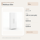 Ver imagem 4 de Armário Multiuso Slim 2 Portas com Prateleiras Branco Formimóveis