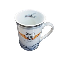 Caneca Cerâmica C/ Descanso Lata Presente Aero Club - 3
