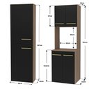 Ver imagem 3 de Conjunto Cozinha Torre Quente e Paneleiro Suspensos Aura Preto/Nogal