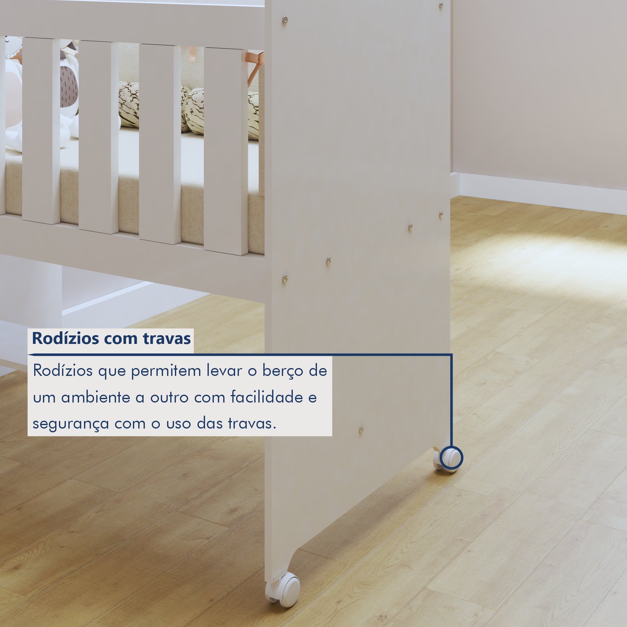 Mini berço 100% MDF com Colchão Yescasa - 5