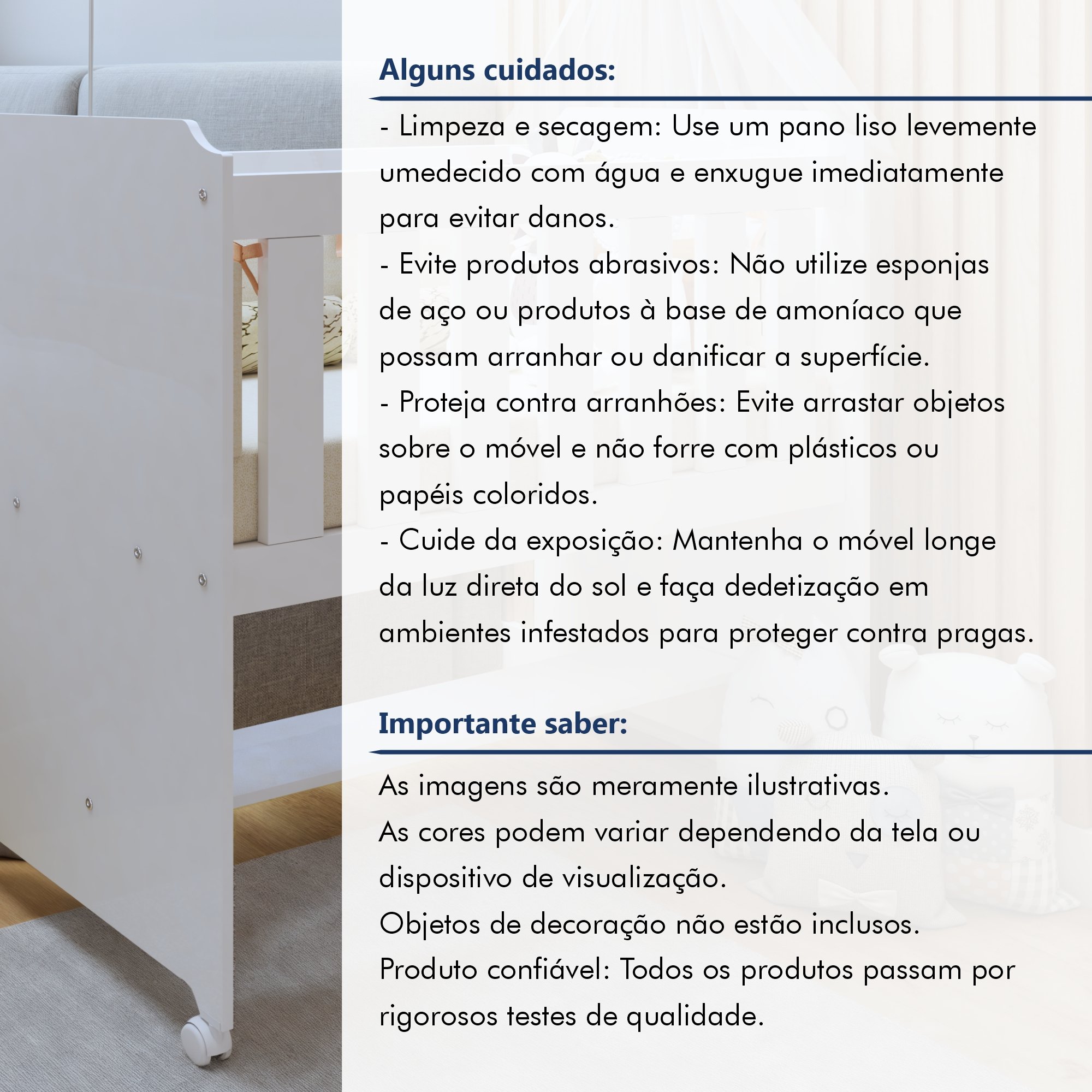 Mini berço 100% MDF com Colchão Yescasa - 10