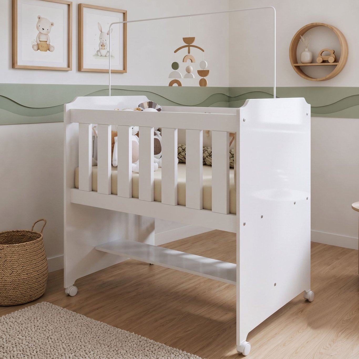 Mini Berço 100% MDF com Colchão Yescasa