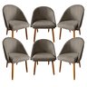 Conjunto 06 Cadeiras Meia Lua Estofadas para Sala Jantar Visammer - Cappuccinno - 1