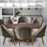 Conjunto 06 Cadeiras Meia Lua Estofadas para Sala Jantar Visammer - Cappuccinno - 3