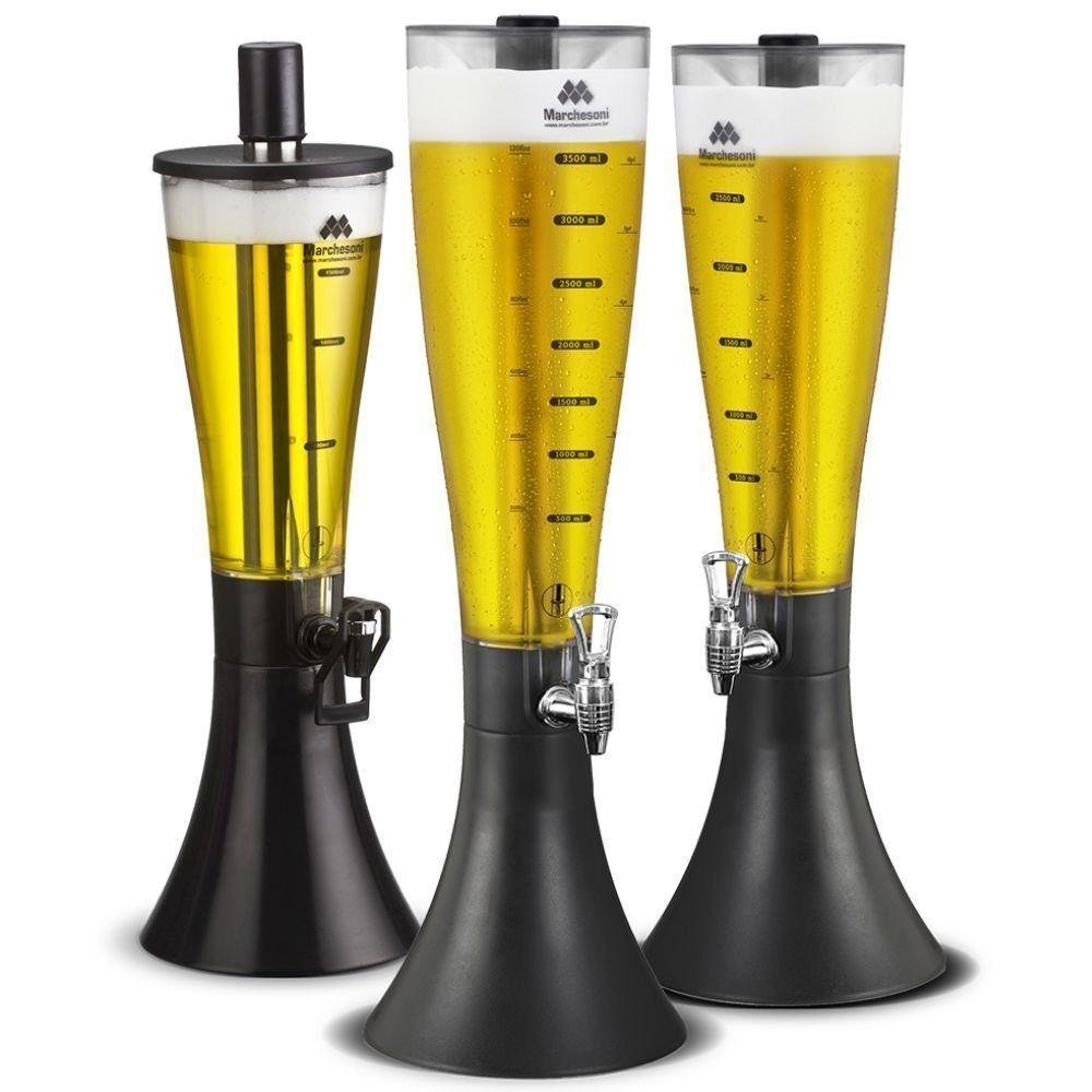 Torre de Chopp Marcbeer 2,5 Litros Mb2 Marchesoni Chopeira Marcbeer 2,5 Litros Preto - 2