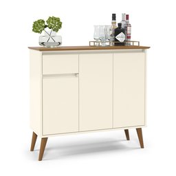 Aparador Buffet Veneza Off White Madeira Cozinha Sala EJ Móveis - 1