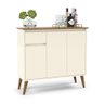 Aparador Buffet Veneza Off White Madeira Cozinha Sala EJ Móveis - 1