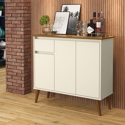 Aparador Buffet Veneza Off White Madeira Cozinha Sala EJ Móveis - 2