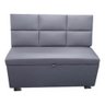 Conjunto Canto Alemão Baú Encosto Ripado Corino 110x45cm:marrom - 3