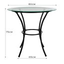 Ver imagem 2 de Mesa para Área Externa Redonda Happy Hour de Aço e Fibra Sintética e Vidro 80 Cm Acesse Móveis