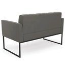 Ver imagem 7 de Sofá Namoradeira Base Industrial Preto Ana Suede Grafite - Ibiza
