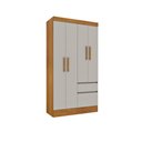 Ver imagem 1 de Guarda Roupa Oregon 4 Portas 2 Gavetas Tcil Cinamomo/Off White