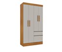 Ver imagem 1 de Guarda Roupa Oregon 4 Portas 2 Gavetas Tcil Cinamomo/Off White