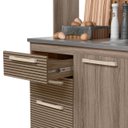 Ver imagem 5 de Armário Cozinha Compacta Mdf 7 Portas 3 Gavetas Balcão P/ Pia Espaço P/ Forno e Microondas Pés C/ Re