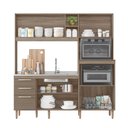 Ver imagem 2 de Armário Cozinha Compacta Mdf 7 Portas 3 Gavetas Balcão P/ Pia Espaço P/ Forno e Microondas Pés C/ Re