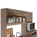 Ver imagem 4 de Armário Cozinha Compacta Mdf 7 Portas 3 Gavetas Balcão P/ Pia Espaço P/ Forno e Microondas Pés C/ Re