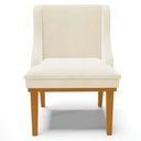 Ver imagem 4 de Kit 6 Cadeiras Decorativas Sala de Jantar Base Fixa de Madeira Firenze Veludo Bege/castanho