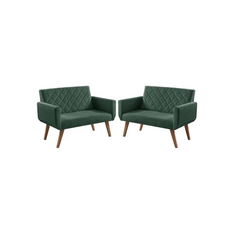 Kit 2 Poltronas 2 Lugares Anabelle Unidecor Verde