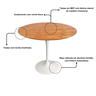 Mesa de Jantar Saarinen Tulipa Redonda - 120 Cm - Madeira Cinamomo - 6