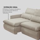 Ver imagem 4 de Sofá Retrátil e Reclinável 3 Lugares Tecido Linhão Atenas Off White 250cm