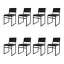 Ver imagem 1 de Kit 8 Cadeiras de Jantar Industrial Isa Assento Corino para Mesa Sala Cozinha - Preto