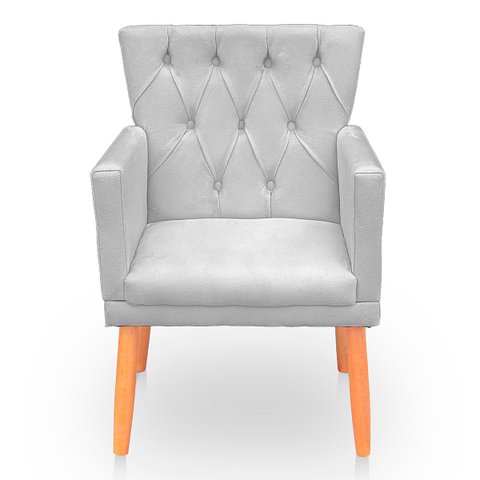 Poltrona Capitonê Clássica Confortável para Sala e Quarto Ana Suede