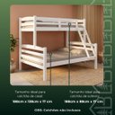 Ver imagem 3 de Cama Beliche Casal Solteiro Madeira Pinus Alta Resistência:Branco