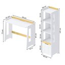 Ver imagem 3 de Escrivaninha e Estante 3 Nichos com Porta Petit Casatema MadeiraOriginals Branco/Mel