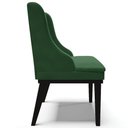 Ver imagem 3 de Kit 4 Cadeiras Decorativas Sala de Jantar Base Fixa de Madeira Firenze Veludo Verde/preto G19