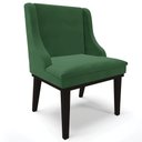 Ver imagem 4 de Kit 4 Cadeiras Decorativas Sala de Jantar Base Fixa de Madeira Firenze Veludo Verde/preto G19