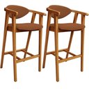 Ver imagem 1 de Kit 02 Banquetas Alta Cozinha Bancada Bar Sala de Jantar Fixa Cecília L02 Bouclê Terracota