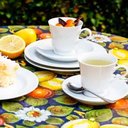 Ver imagem 4 de Jogo 6 Xícaras com Pires de Porcelana Branca 80ml para Chá Café Expresso Germer Capri