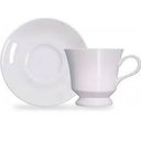 Ver imagem 3 de Jogo 6 Xícaras com Pires de Porcelana Branca 80ml para Chá Café Expresso Germer Capri