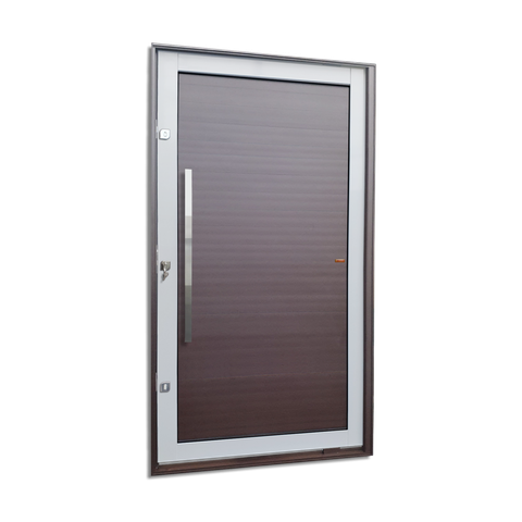 Porta Pivotante Alumínio Lambril c/Puxador Esq. Elite Mix Corten 216x120 Brimak
