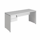Ver imagem 4 de Mesa para Escritório com Gaveteiro Pé Painel 2 Gavetas 160cm Cinza F5 Office
