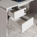 Ver imagem 3 de Mesa para Escritório com Gaveteiro Pé Painel 2 Gavetas 160cm Cinza F5 Office