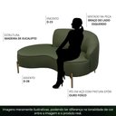 Ver imagem 4 de Sofá Curvo 3 Lugares 180cm Braço Esq. Thommy Pés Ouro Linho Verde - Nexta Casa