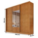 Ver imagem 2 de Guarda Roupa Casal Medelim 3 Portas 6 Gavetas com Espelho Cinamomo - Novo Horizonte