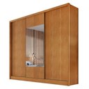 Ver imagem 1 de Guarda Roupa Casal Medelim 3 Portas 6 Gavetas com Espelho Cinamomo - Novo Horizonte