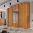 Ver imagem 4 de Guarda Roupa Casal Medelim 3 Portas 6 Gavetas com Espelho Cinamomo - Novo Horizonte