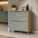 Ver imagem 1 de Balcão de Cozinha Marquesa 1 Porta 1 Gaveta 100% MDF Nature/Verde - Nesher
