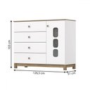 Ver imagem 4 de Cômoda Infantil Aconchego 1 Porta 4 Gavetas Branco/jequitibá Hp - Henn