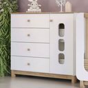 Ver imagem 1 de Cômoda Infantil Aconchego 1 Porta 4 Gavetas Branco/jequitibá Hp - Henn