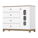 Ver imagem 2 de Cômoda Infantil Aconchego 1 Porta 4 Gavetas Branco/jequitibá Hp - Henn