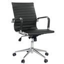 Ver imagem 2 de Cadeira Escritório Giratória Baixa Diretor Esteirinha Anm04d Anima Pu Preto Base Rodízio Cromado